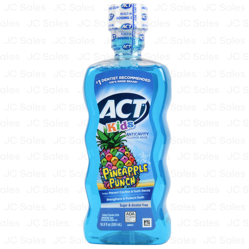 act kids mouthwash wild pineapple 16.9 oz -- 24 per case