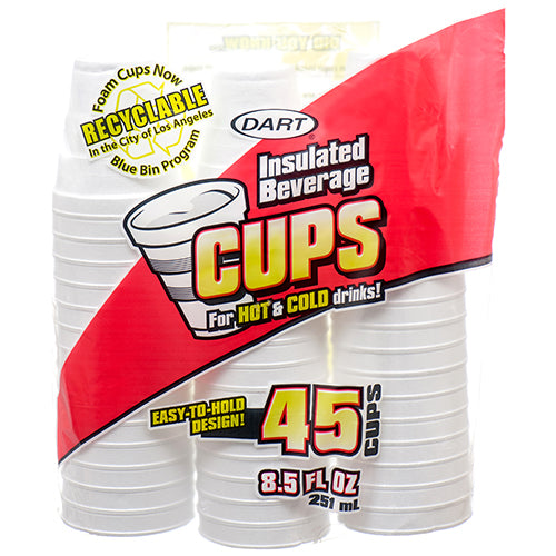 bulk dart foam cups - 8.5 oz -- 24 per case