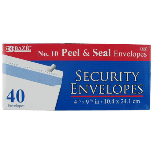 security self seal envelopes - 40 count -- 24 per case