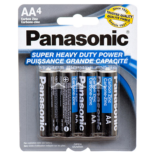 panasonic #aa batteries - 4 pack super heavy duty -- 48 per case