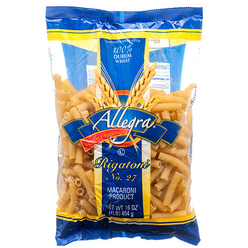 allegra pasta rigatoni - 16 oz -- 20 per case