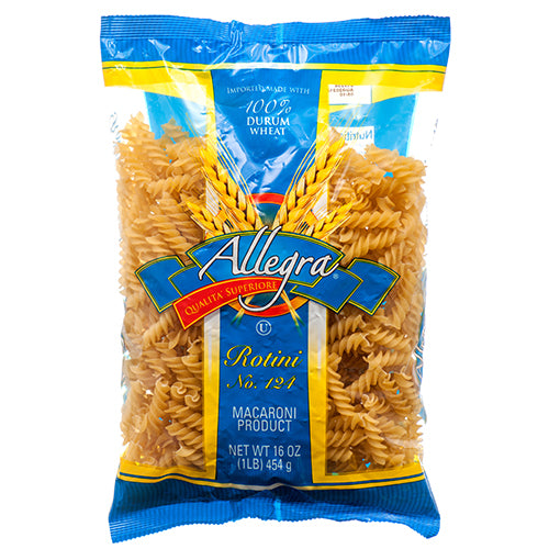 allegra pasta rotini - 16oz - - non-gmo -- 20 per case