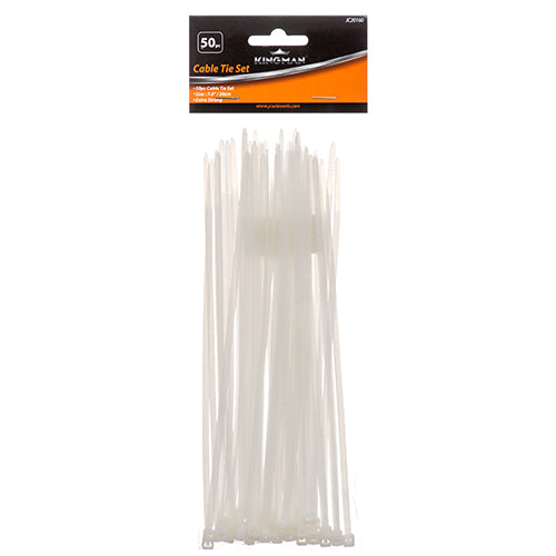 kingman cable ties 7.8 in white  -  -- 24 per box