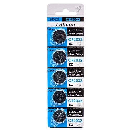 cr2032 button battery - 5 piece set - 1000 per case -- 20 per box