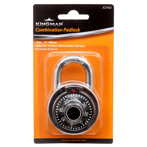 kingman combination padlock 50mm - 100 pack -- 20 per box