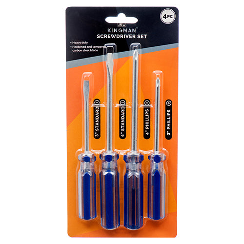 kingman screwdriver 4pc blister pack -- 24 per box