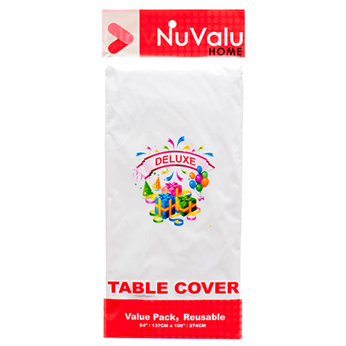 nuvalu table covers white deluxe peva - 0.09mm thick -- 24 per box