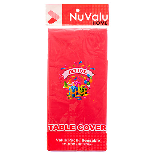 nuvalu red deluxe peva table cover - 54 in x 108 in -- 24 per box