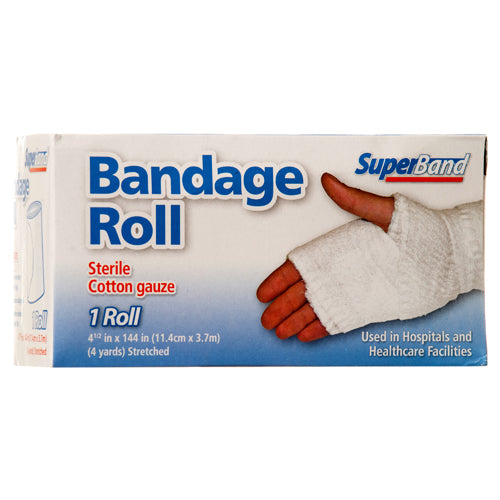 bandage roll sterile cotton gauze - superbandage -- 24 per case