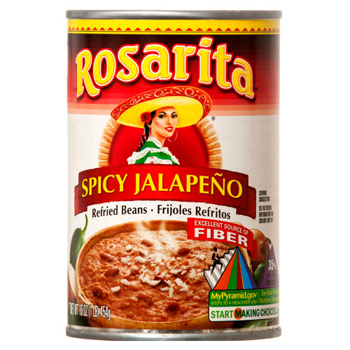 rosarita refried beans - spicy jalapeno -- 12 per case