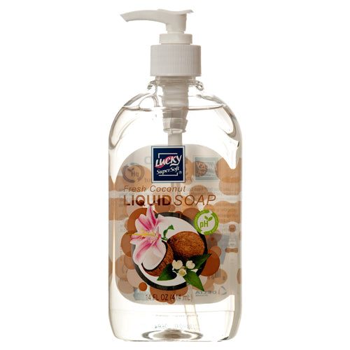 lucky liquid soap coconut - 14 oz -- 12 per case