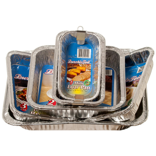 durable aluminum bakeware set foil - 7 piece assortment - 134 pieces per case - bulk -- 134 per case