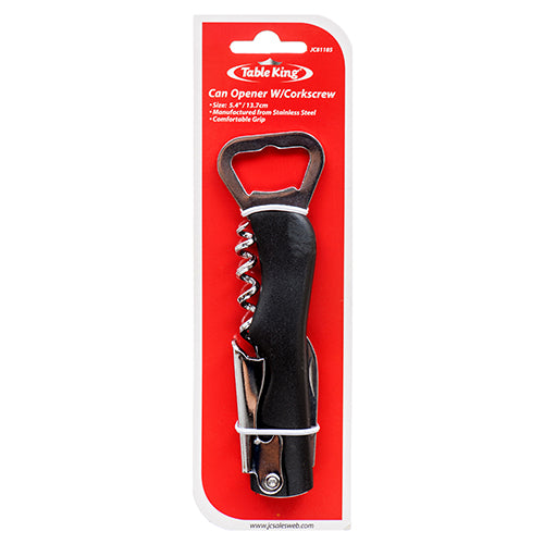 table king bottle opener w/ corkscrew & assorted colors  -- 24 per box