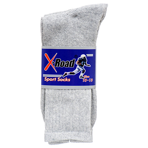 sport socks for men - 2 pairs gray 10-13  -- 6 per box