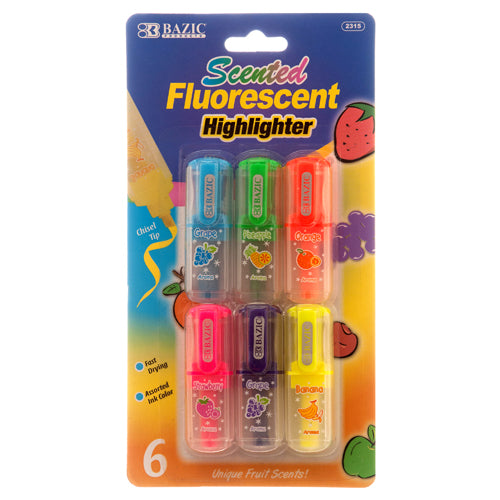 highlighter set - mini fruit scented - 6pc  -- 24 per box