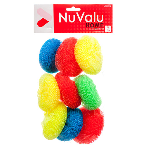 nuvalu plastic scourers - 9pc/ 6g - bulk -- 24 per case