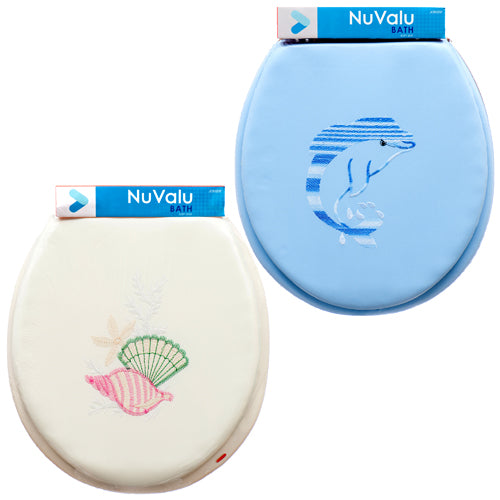 nuvalu toilet seat covers - asst designs & colors - soft & comfort -- 12 per case