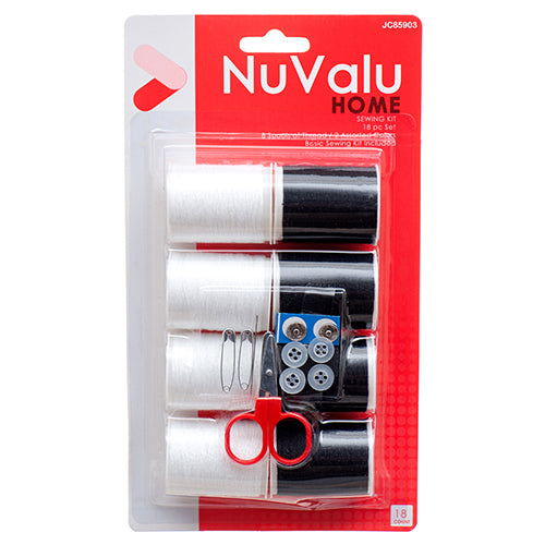 nuvalu sewing thread 8pcs kit w/ black & white -- 24 per box