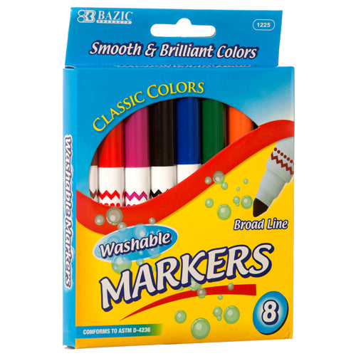 jumbo washable markers- bulk 144 pack #bazic -- 24 per box