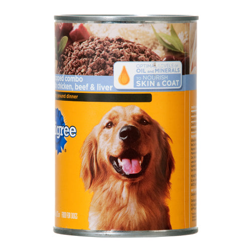 pedigree 22 oz chopped combo - beef, chicken & liver -  -- 12 per case