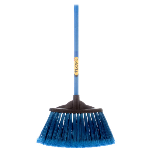 broom large sweeper with wood handle - 4 assorted colors #209 -- 12 per case