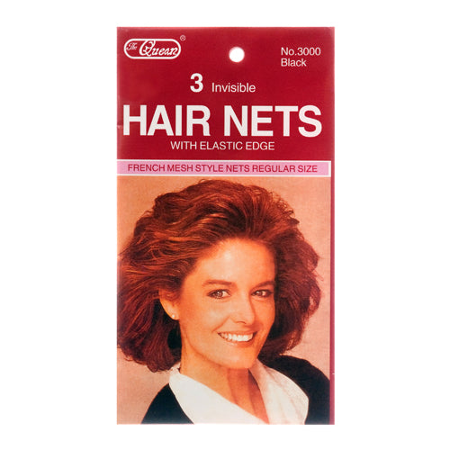 hair net 3-piece set - black - bulk -- 12 per box