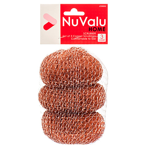 nuvalu copper round scourers - 3 pack -- 24 per box