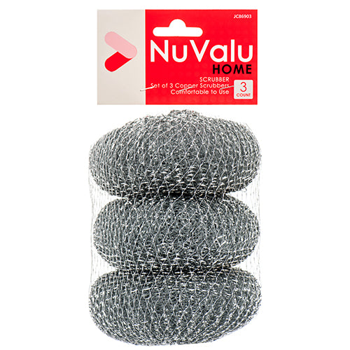 nuvalu silver metal round scourers  -- 24 per box