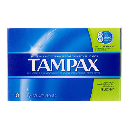 tampax tampons super - plastic applicator -- 12 per box