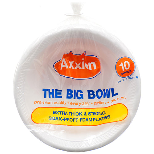 axxion foam bowls - round 7.75 in - 24 oz - white  -- 48 per case