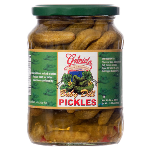 gabriela baby dill pickles - 24 oz -- 12 per case