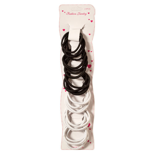 hair ponytail 24pc - black & white  -- 12 per box