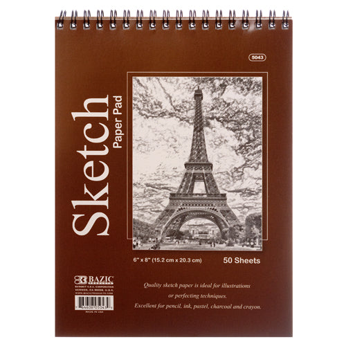 seasonal sketch pad 6x8 - 50 sheets - top spiral -- 48 per case