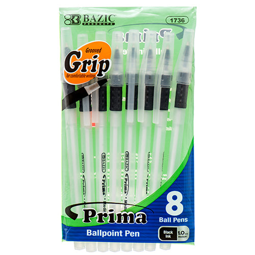 8 piece pen ball set with grip - black  -- 24 per box