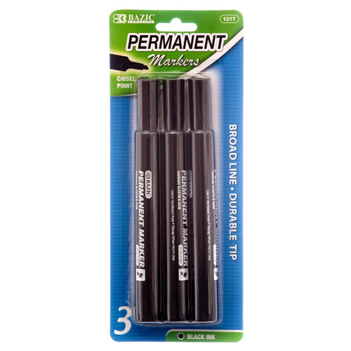 bazic marker 3pc black #1217 - bulk  -- 24 per box