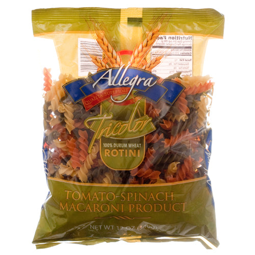 allegra rotini tricolor - 12z -  -- 12 per case