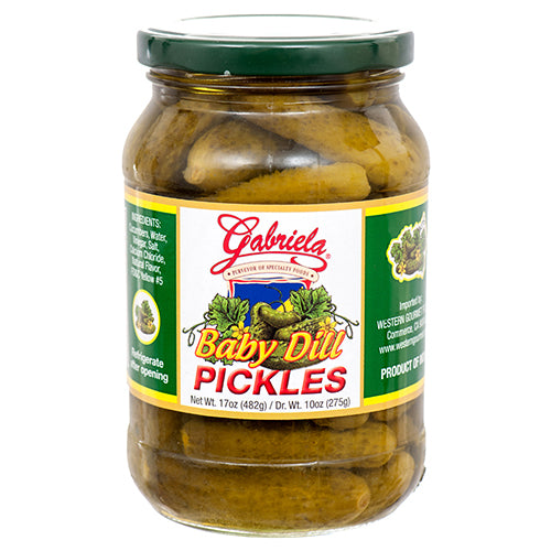 gabriela baby dill pickles - 17oz  -- 12 per case