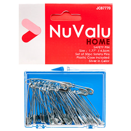 nuvalu safety pins  - 1.77 in silver color -- 24 per box