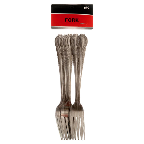 table king stainless steel forks - pack of 6 -- 24 per box