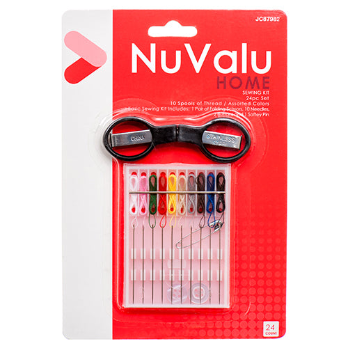 nuvalu sewing sets - folding scissors & needles  -- 24 per box