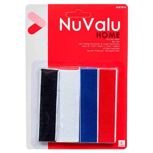 nuvalu velcro strips - assorted colors  -- 24 per box