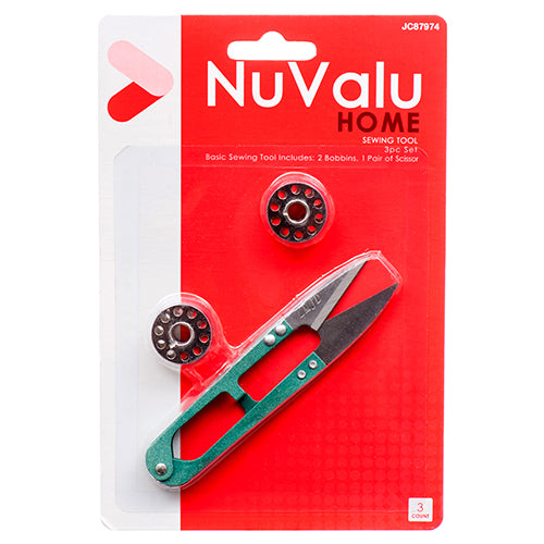 nuvalu sewing tool bobbins 2pc w/scissor  -- 24 per box