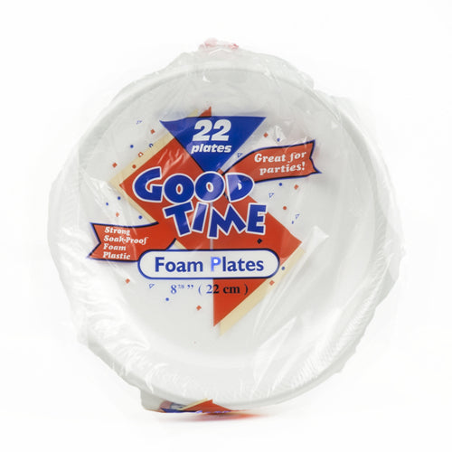 good time foam plates - round 8.75 in - white -- 24 per case