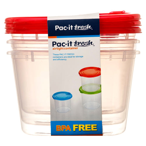 pac it fresh round containers - 500ml - 48 pack - assorted colors -- 48 per case