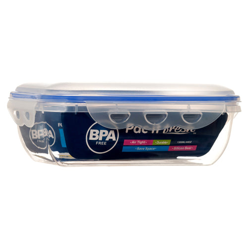 pac it fresh rect 1.3 l airtight containers -- 48 per case