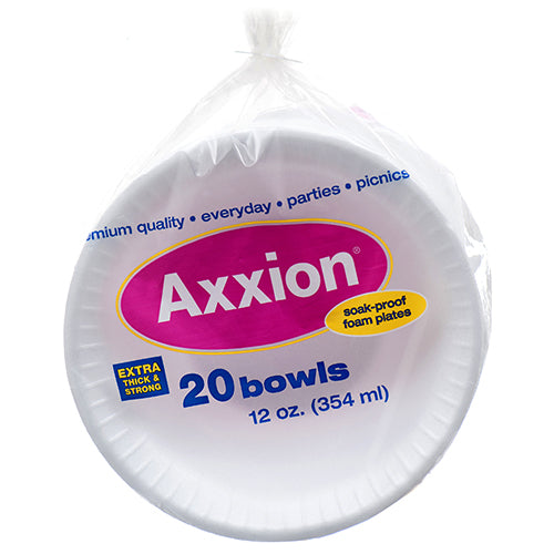 axxion foam bowls - round - 12 oz - white -- 48 per case