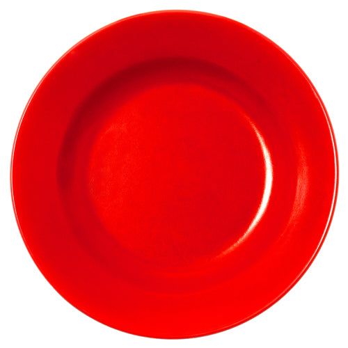 melamine plate - black/red - round 200g  -- 12 per box