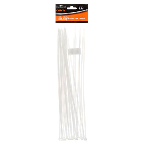 kingman cable tie - 0.2 in x 13.8 in - white -- 24 per box