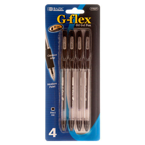 bazic 4-piece pen gel set - black ink  -- 24 per box