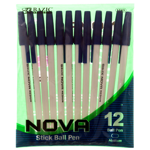 bazic ballpoint pens -  - blue ink -  -- 24 per box